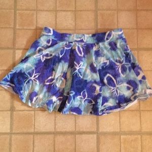 Light & dark blue butterfly skirt with shorts